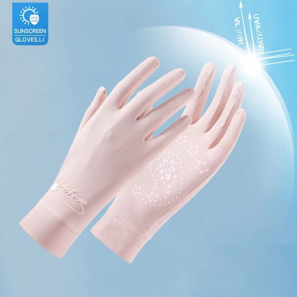 New Touch Screen Ice Silk Gloves Flip Finger Anti-UV Sunscreen Gloves Non-slip Breathable Driving Mittens Summer