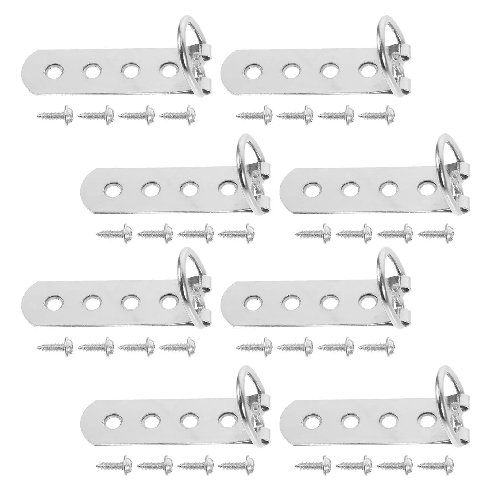 8Pcs Metal Picture Frame Holder D-Ring Eyelet Screws for Secure Hanging on Wooden Plastic Metal Frames Stylish Modern Frame