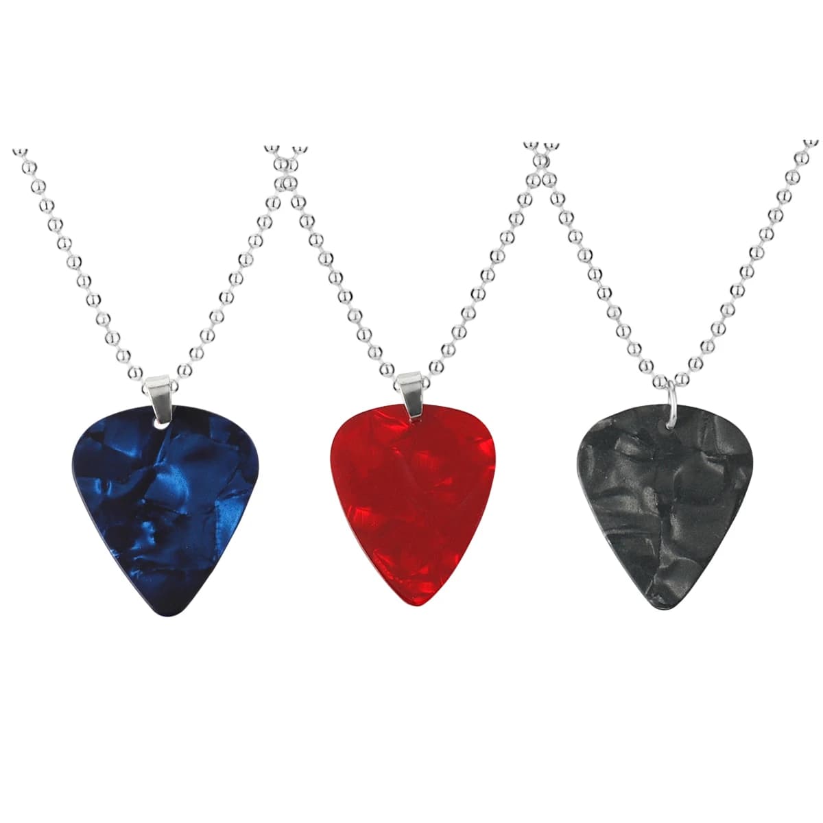 Collana con ciondolo per plettro per chitarra Hip-Hop Rock Style Catena per maglione unisex Abbigliamento di moda Accessori per gioielli Regali per le vacanze