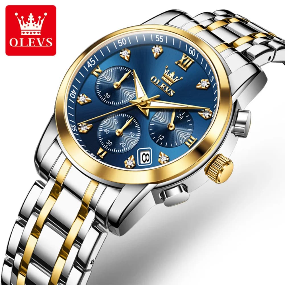 OLEVS 2858 Women's original quartz watch Multifunctional chronograph Women's wristwatch Gift set