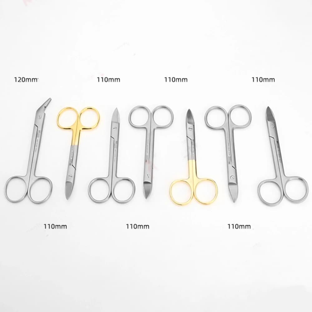 Dental Tools Golden Crown Scissors Straight Elbows Filigree Wire Metal Crown Sheets Scissors Toothed Orthodontic Instruments