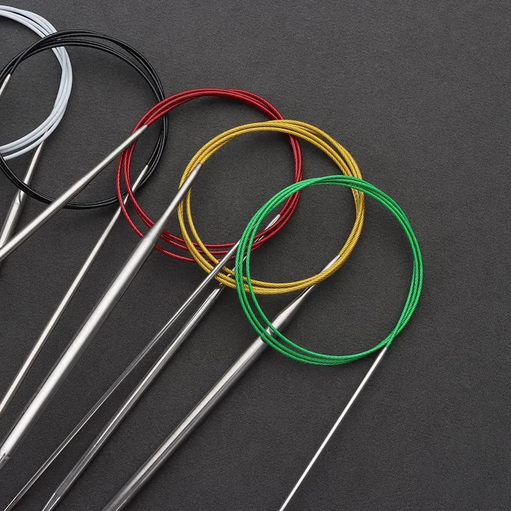 40/100cm Handmade Circular Weaving Stainless Steel DIY Crafts Sewing Pins Knitting Needles Circular Needle Crochet Hook