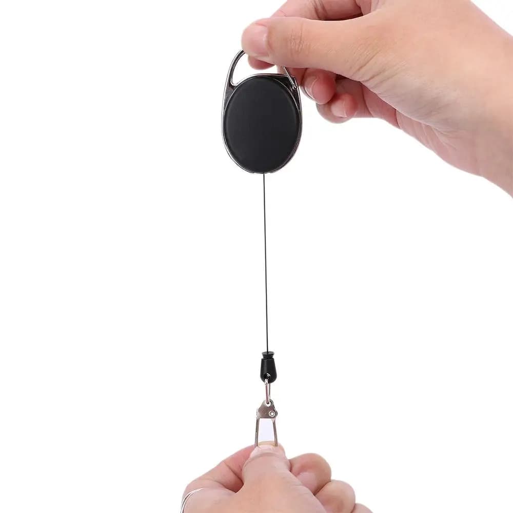 Tether Plastica in lega di zinco Anglers ID Cordino Catena Clip Portachiavi Cintura Recoil Portachiavi Badge Reel Retrattile Pull Badge Holder
