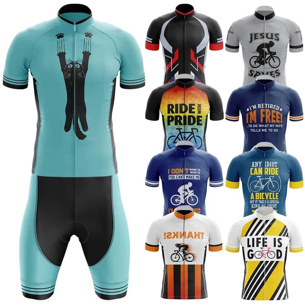 Men's Cycling Shirt Cat Paw Clothing Mtb Men's Clothing Camicia Professional Men's Shorts Sweater Summer Bike Sweater Men's Wallet