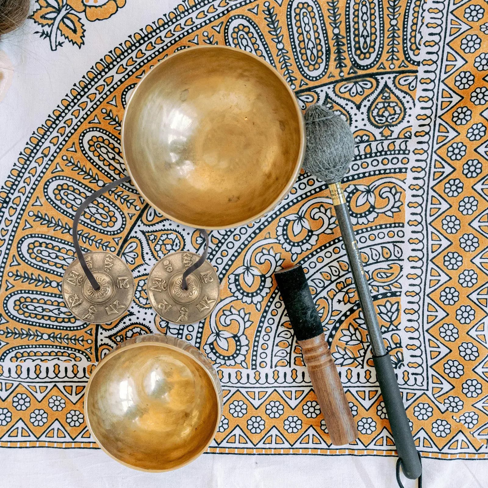 1Pair Nepalese Tibetan Tingsha Chime Bells Yoga Bells Percussion Instrument Accessory Meditation Sound Healing Musical