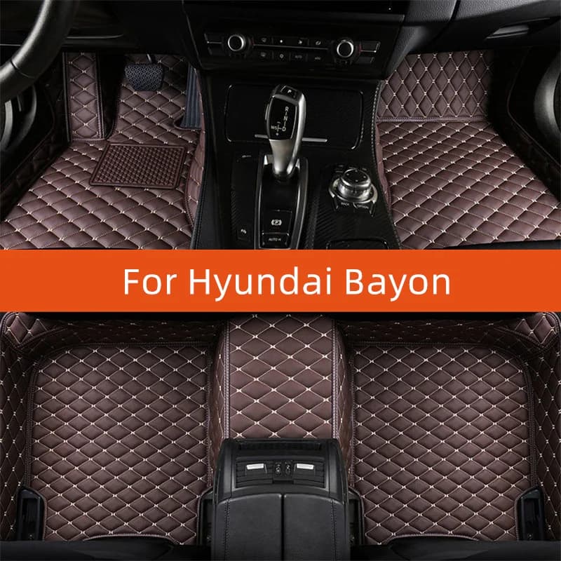 Tappetino per auto in pelle personalizzato per Hyundai Bayon 2021 2022 2023 2024 2025 2026 2027 Tappetino per auto Accessori interni