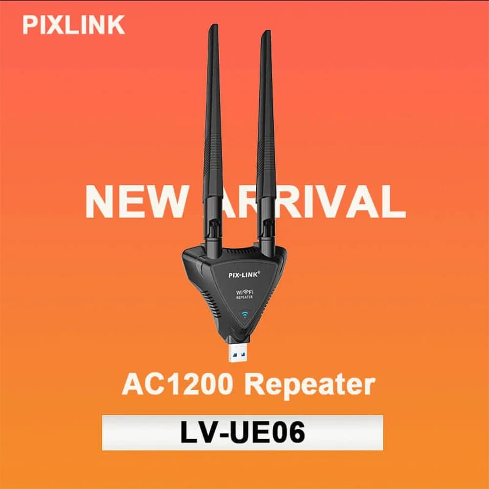 PIX-LINK UE06 USB Wireless Router'S WiFi Repeater Usb Powered Wi-Fi Range Extender 300Mbps Signal Amplifier Dual Antennas