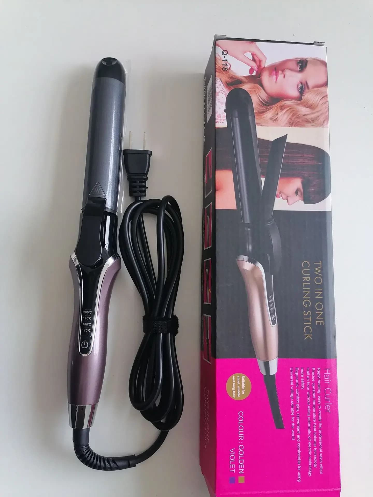 Iron Electric Hairpins with Digital LCD Display and Temperature Control, Tourmaline Pear Flowe Model, Best Seller