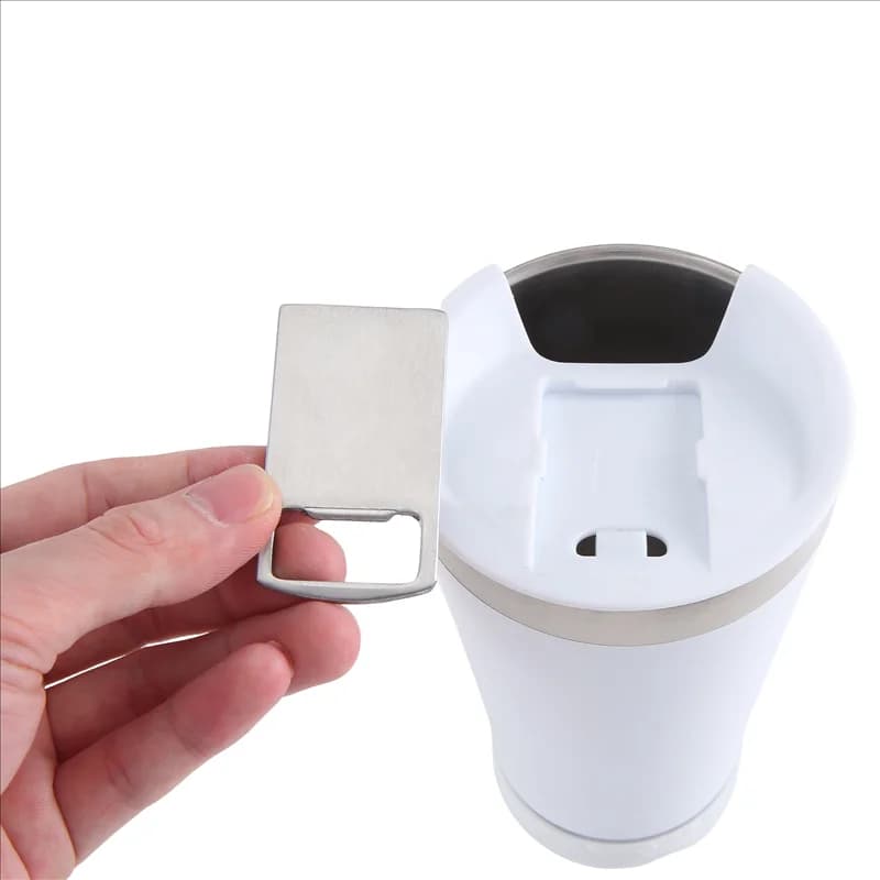 ABMI-2X Bicchiere termico Bluetooth USB da 16 Oz Bicchiere riutilizzabile a doppia parete in acciaio inossidabile Tazza da birra isolata da 473 ml con apri,