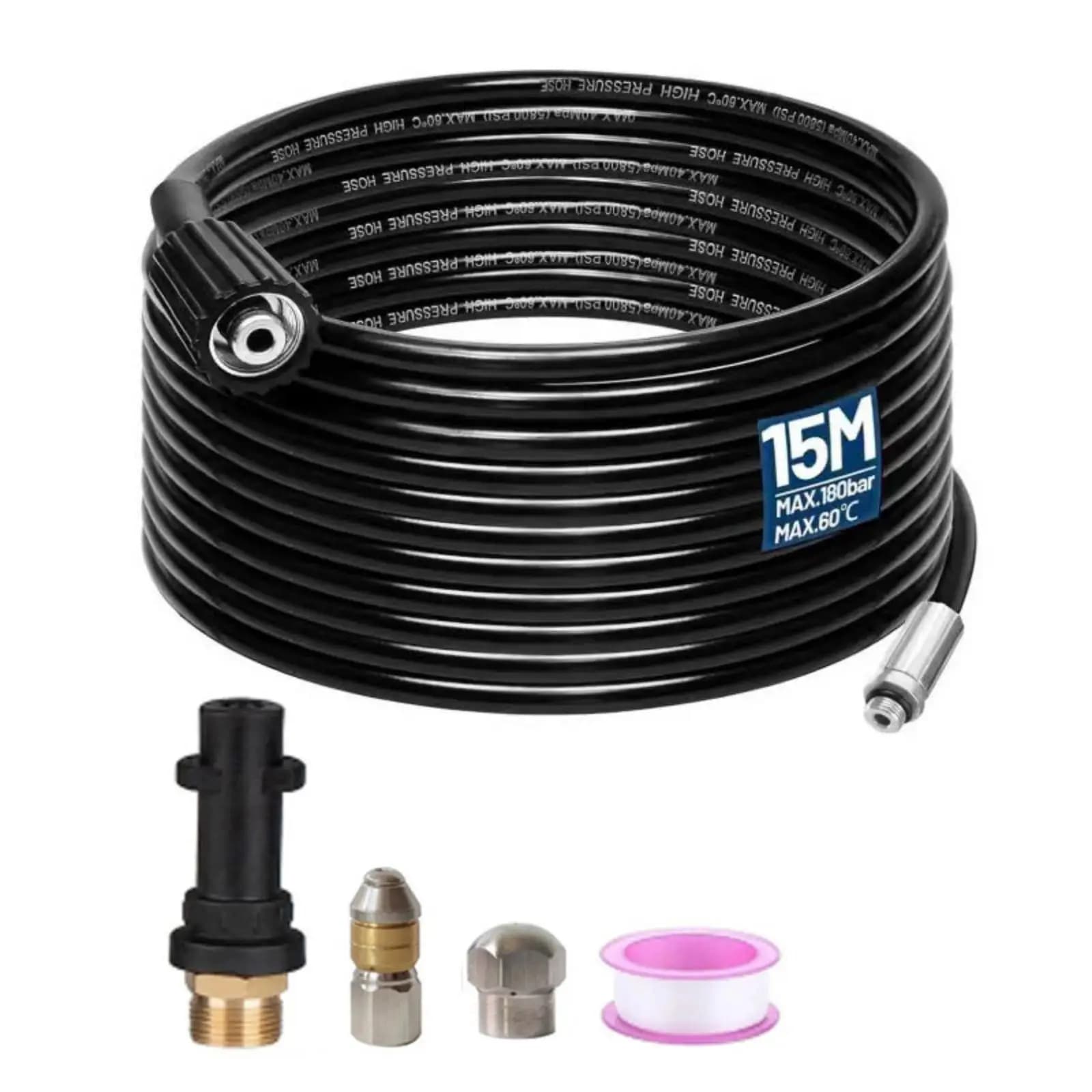 High Pressure Washer Hose Sprayer Set High Pressure Hose Nozzle Flexible Kink Resistant for Garden and Patio
