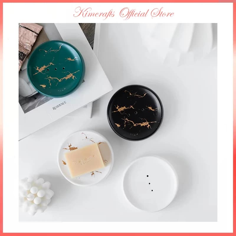 Accessori per il bagno nordici Portasapone con scarico in ceramica Vassoio portasapone creativo Portasapone carino Contenitore per sapone Portasapone Dispenser di sapone