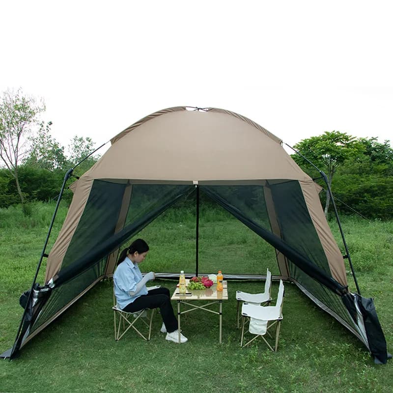 Tenda Parasole Portatile Singola per Esterni, Gazebo in Rete di Poliestere Anti-Insetti per Spiaggia, Campeggio e Picnic