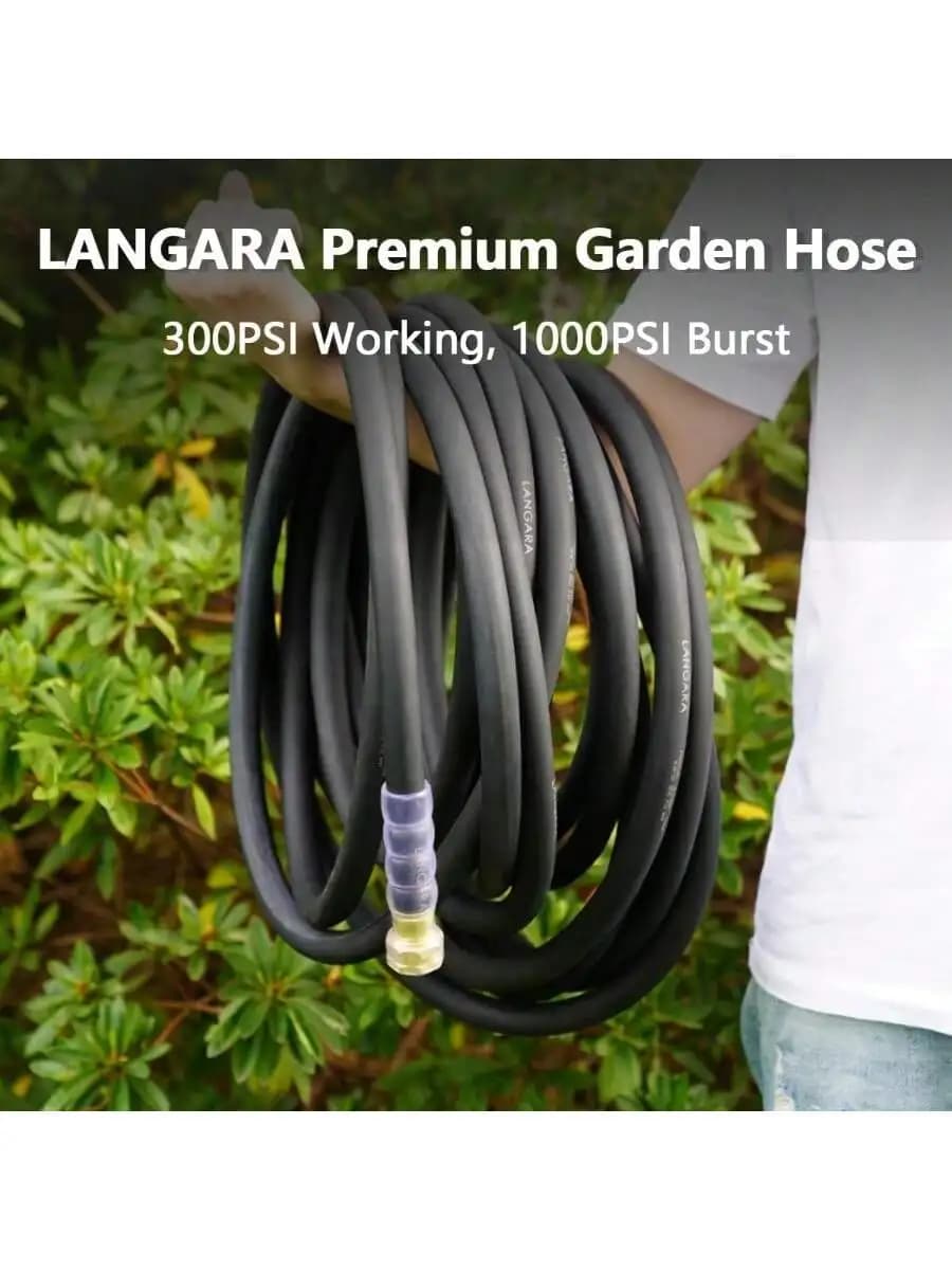 Garden Hose Water Hose Rubber Garden Hose Premium Garden Hose Heavy Duty Garden Hose 50ft 300PSI Working 1000PSI Burst 5 Layer Braided Water Hose For Hot Cold Water