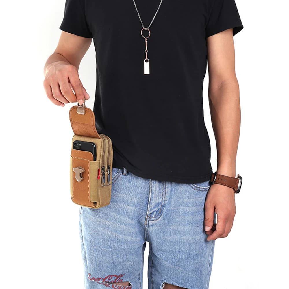 Men's Belt Waist Bag Mobile Phone Bag Shoulder Bag Marsupio Molle Card Holder for backpack with tactical belt