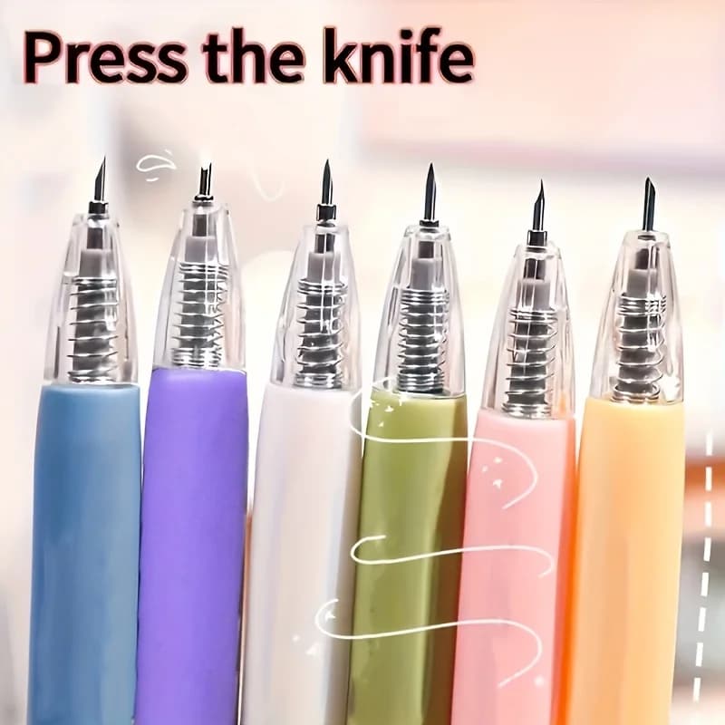 6pcs Set of Retractable Craft Knives for Carving And Cutting Paper, craft knife,DIY handmade pencil sharpener stationery