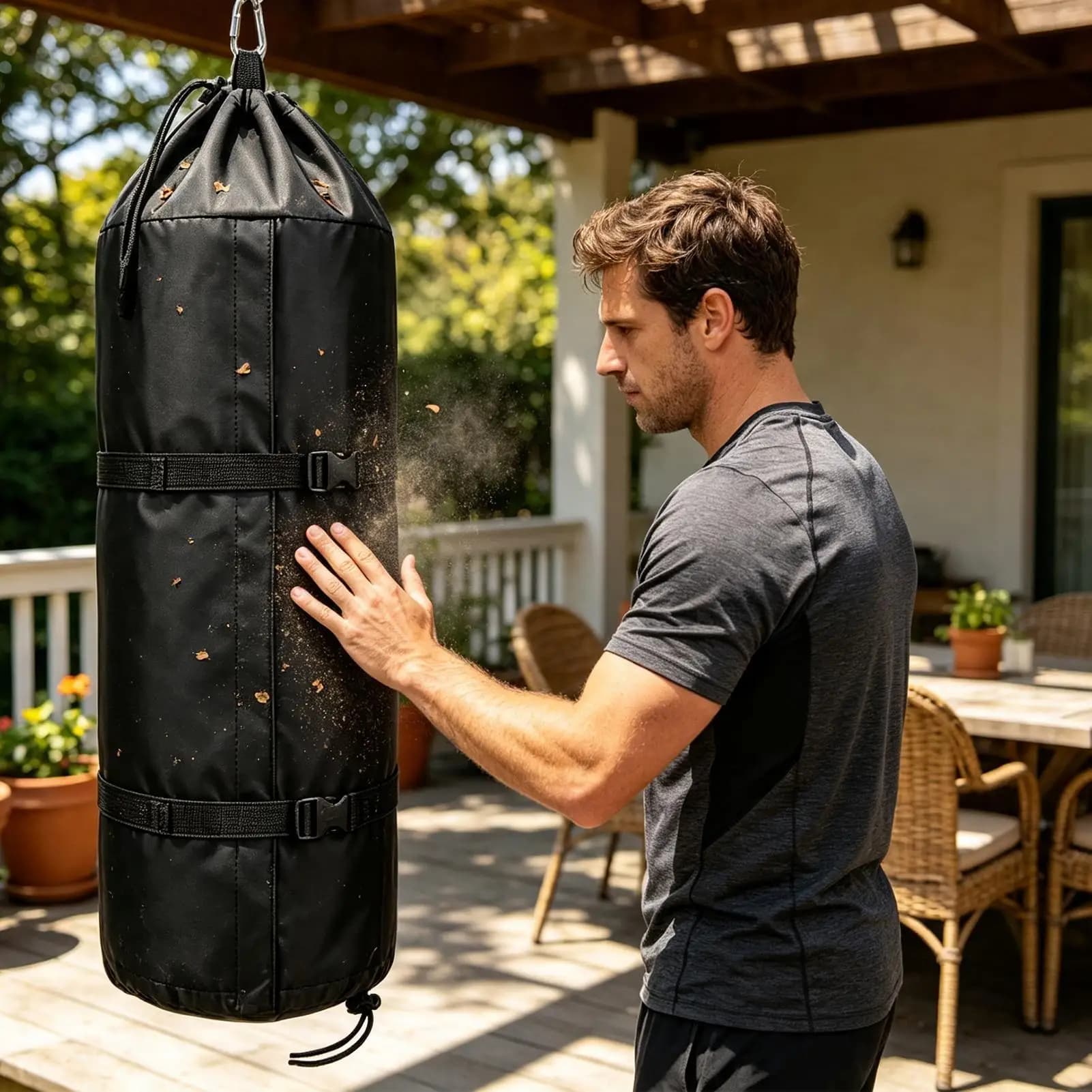 Waterproof Oxford Fabric Punching Bag Cover Weather Resistant Boxing Bag Protector for Outdoor Backyard Home Gym