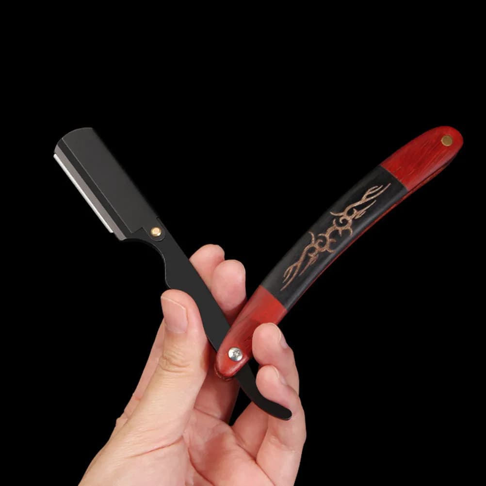 Supporto Pieghevole per Lame da Barbiere in Acciaio Inossidabile, Strumento Vintage per la Rasatura, Regolabarba e Sopracciglia da Uomo, Kit per la Cura Personale Domestica
