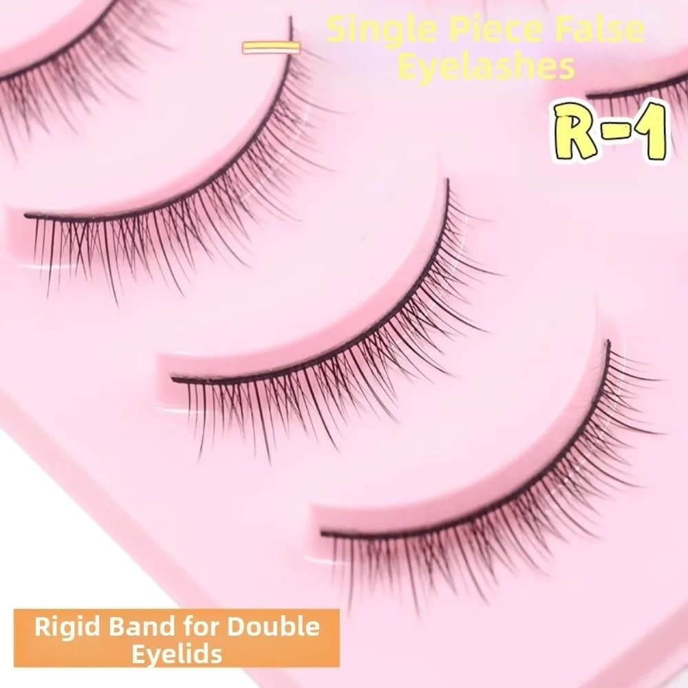 5 Paia/Scatola Ciglia Finte Nere Naturali Curvatura C 6-10MM Estensioni Ciglia Fai-da-te Facili da Applicare Trucco Occhi Ciglia Finte per Feste