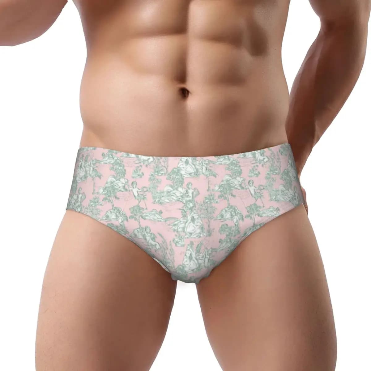 Custom Men's Toile De Jouy Panties Underwear Male Comfort Briefs Underpants