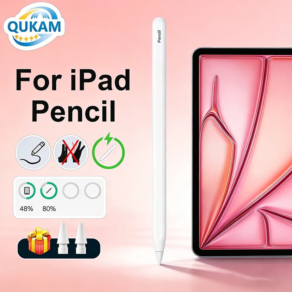 Nuova Penna Stilo con Ricarica Wireless per Apple Pencil 2, con Riconoscimento del Palmo, per iPad 10/9/8/7a Gen, Air 5/4, Pro 12.9/11, Mini 6/7