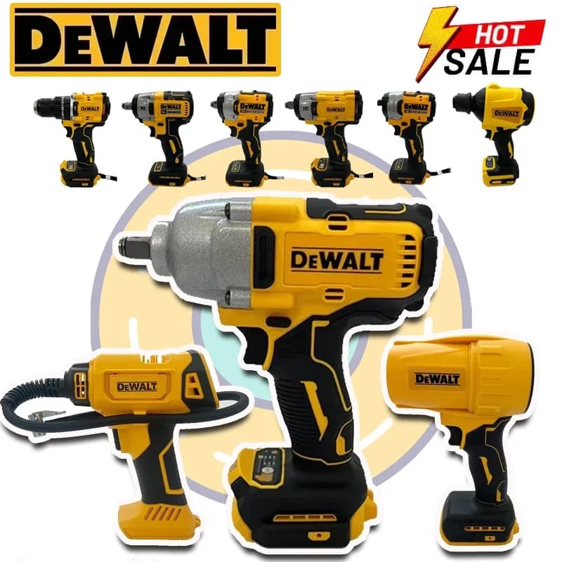 Utensili Elettrici Multifunzione DeWalt: Smerigliatrice Angolare Senza Fili Brushless, Taglierina, Chiave Elettrica, Lucidatrice, Pompa ad Aria, Pistola Termica