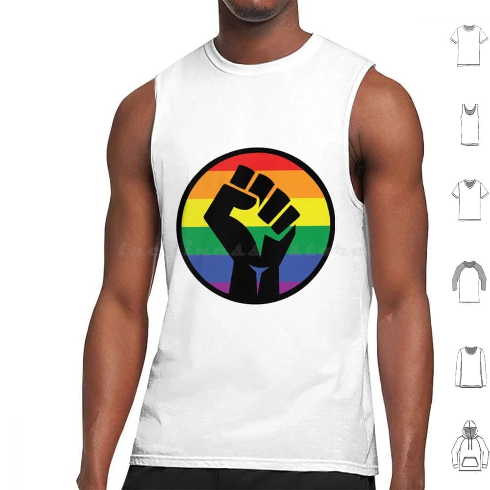 Pride Black Lives Matter Canotte Canotte senza maniche Pride Blm Black Lives Matter America Stati Uniti Rainbow Queer