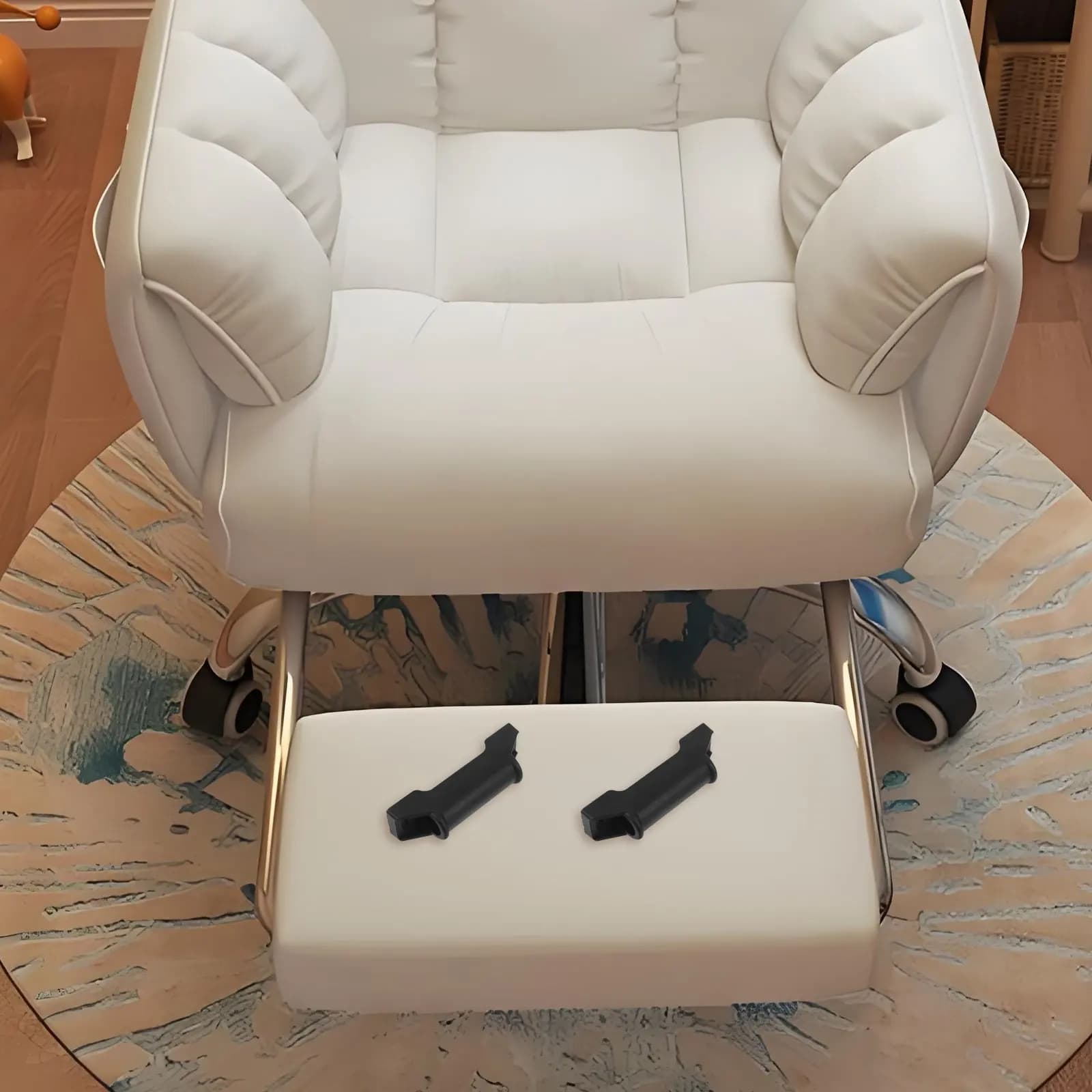 4 Pezzi Poggiapiedi Ergonomici per Sedia da Gaming, Comodi e con Bordi Lisci, Ricambio per Sedia da Ufficio