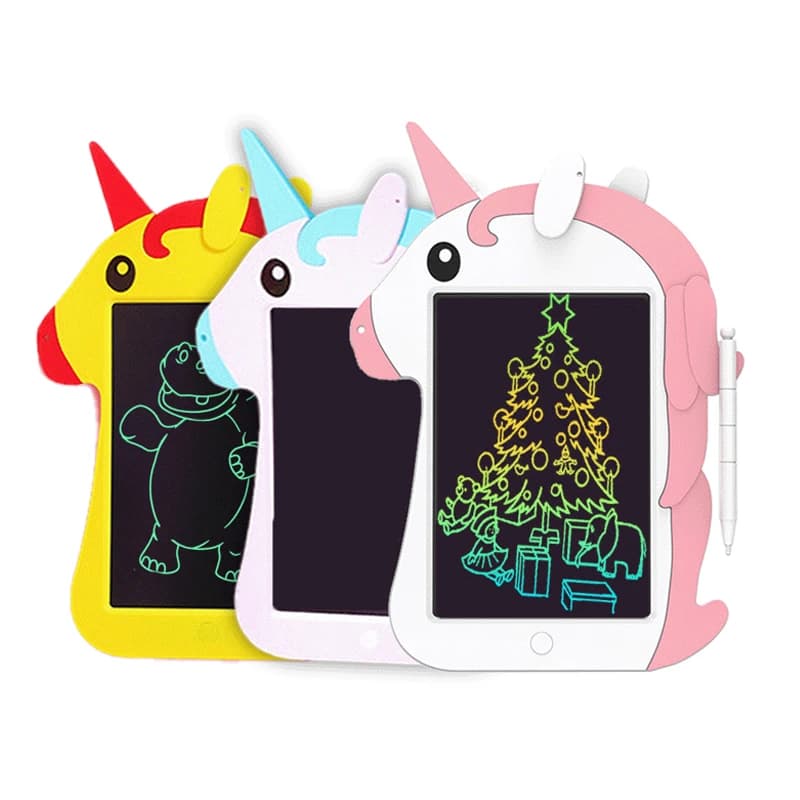 Cartoon Unicorn 8.5 pollici LCD Tavolette per scrittura Schermo colorato Blocco da disegno Doodle Board Giocattolo e strumento di apprendimento per il regalo dei bambini L39
