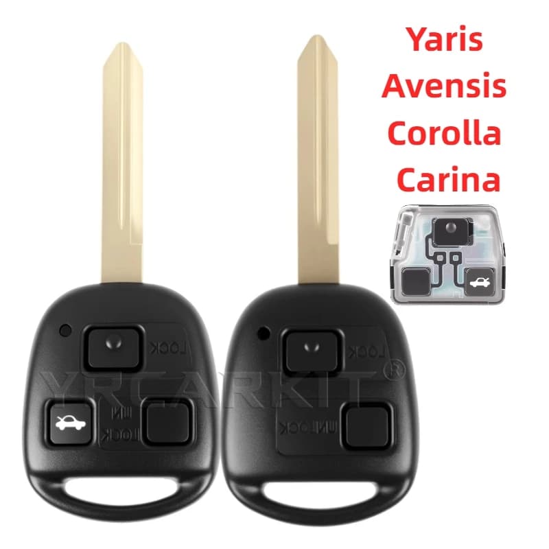 Per Toyota Yaris Avensis Corolla Carina Chiave telecomando per auto 433MHZ 4C Chip P/N: 89071-05010 Fob TOY47 Batteria a lama