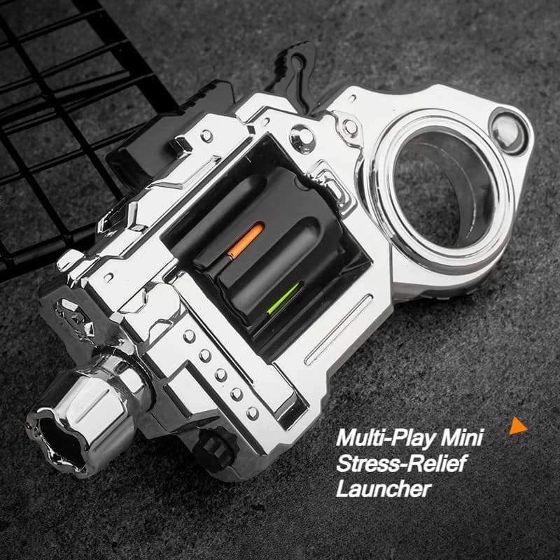 Anello Revolver Lanciatore di Proiettili in Lega, Mini Pistola con Espulsione del Bossolo, Set Fidget Spinner EDC, Giocattolo Antistress, Regalo Divertente per Ragazzi