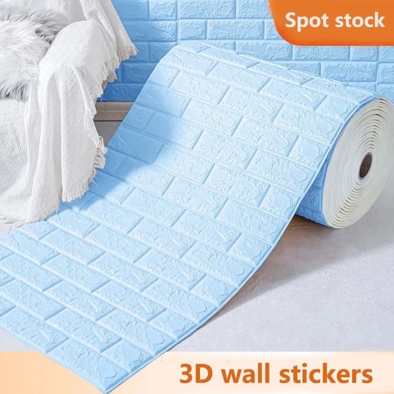 70 cm * 10 m Pannello da parete in schiuma 3D Mattone Retro Carta da parati Soffitto Carta da parati autoadesiva Sfondo Muro Decorazione della casa