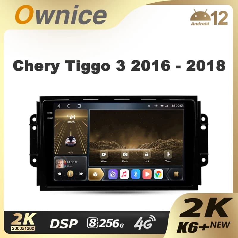 Ownice K6+ 2K per Chery Tiggo 3 2016 - 2018 Autoradio Multimediale con Navigatore GPS Android 12 Senza 2din 2 Din DVD