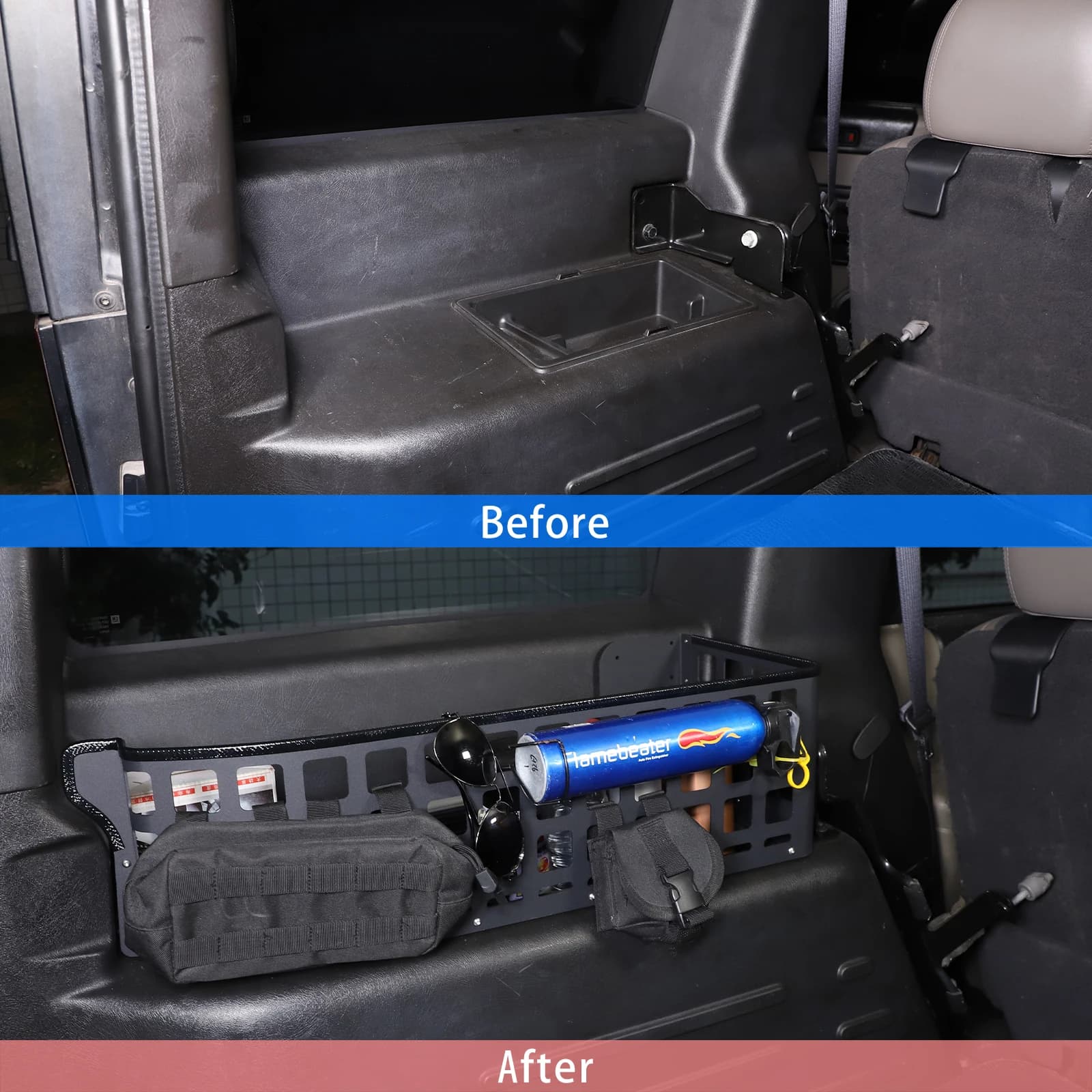 Per Hummer H2 2003-2007 Lega di alluminio Stivaggio Riordino Interni auto Tronco Scatola di immagazzinaggio laterale Cargo Organizer Accessori