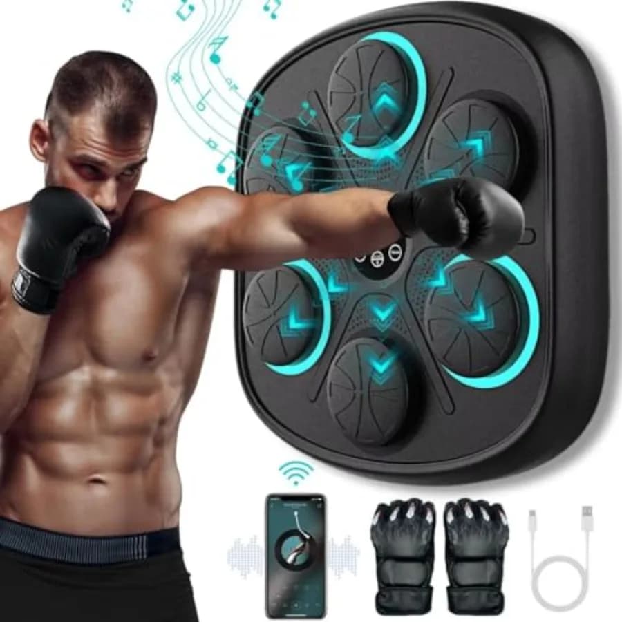 Electronic LED Music Boxing Machine for Adults, For Home, Office, Gym, Fun Training with Premium Gloves