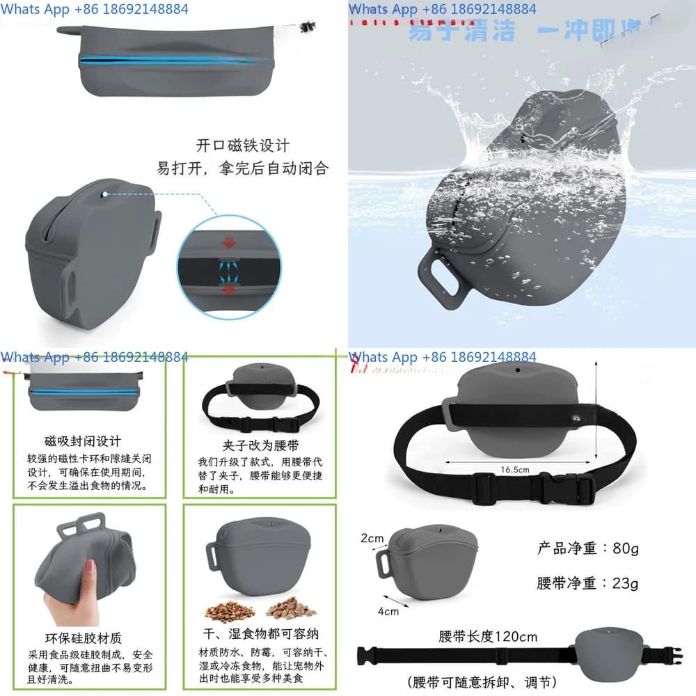 Marsupio per addestramento del cane Cintura portatile per animali domestici all'aperto in silicone