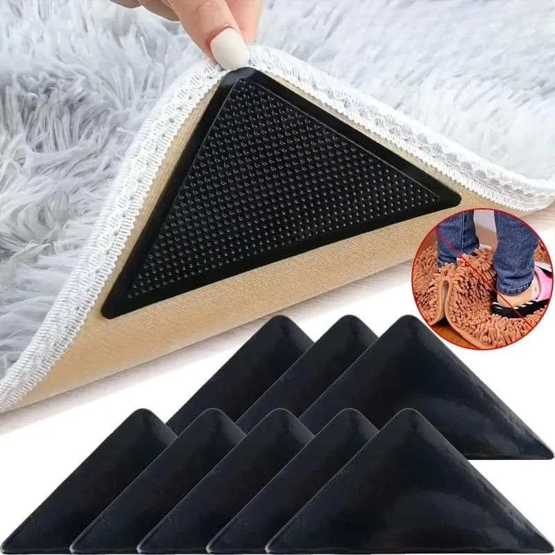 Househeld Eco Friendly Reusable Washable Carpet Non Slip Sticker Anti Curling Fixed Patch Floor Rug Mat Tape Gripper Corner Pad