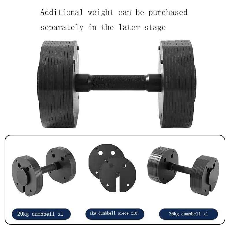 Manubri regolabili plug-in a smontaggio rapido Manubri incrementale da 2 kg per muscoli del braccio fitness da uomo multifunzionali