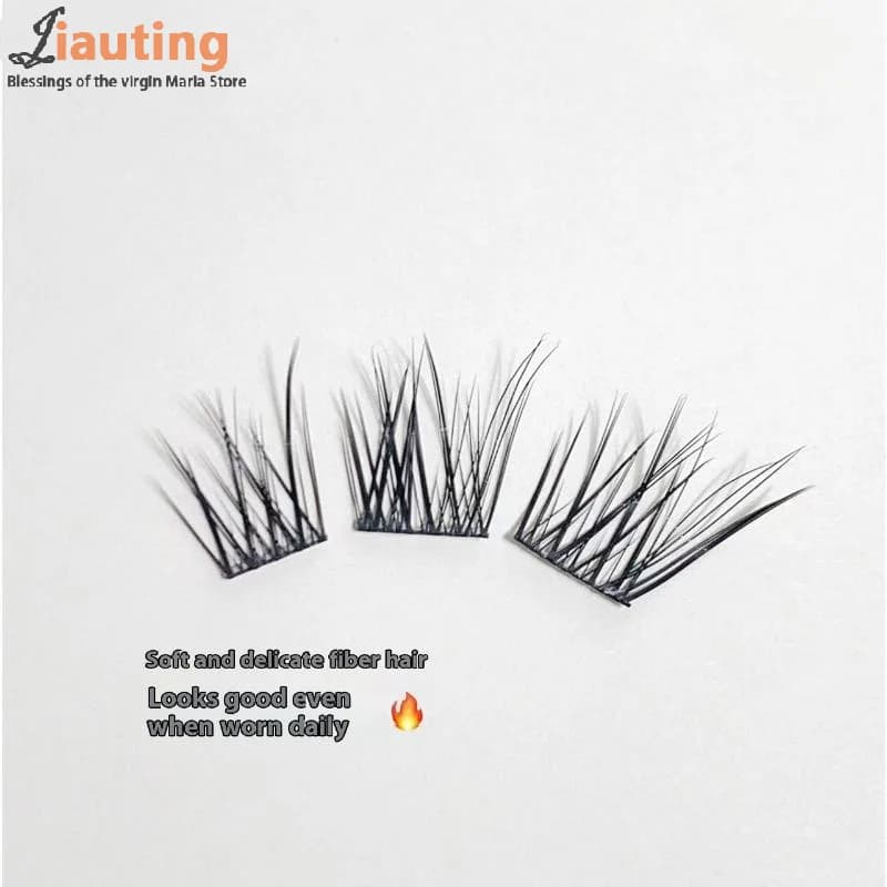 3/10 fascinating rows fake tilted lashes flying flurry lashes natural fake segmented eyelashes long extension makeup tools