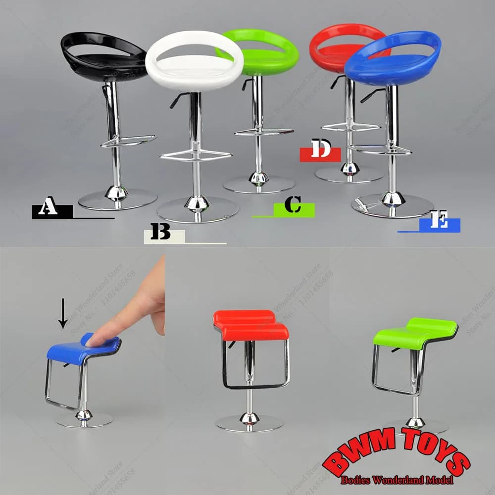 In Stock Multicolor ZYTOYS ZY3005 ZY3004 1/6 Scale Rotatable Bar Chairs 6CM Height Seat Model Fit 12'' Action Figure Dolls