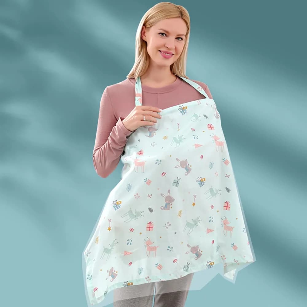 Mesh Breastfeeding Cover Cartoon Adjustable Outdoor Nursing Towel Feeding Cover Cotton Baby Stroller Blanket Mother