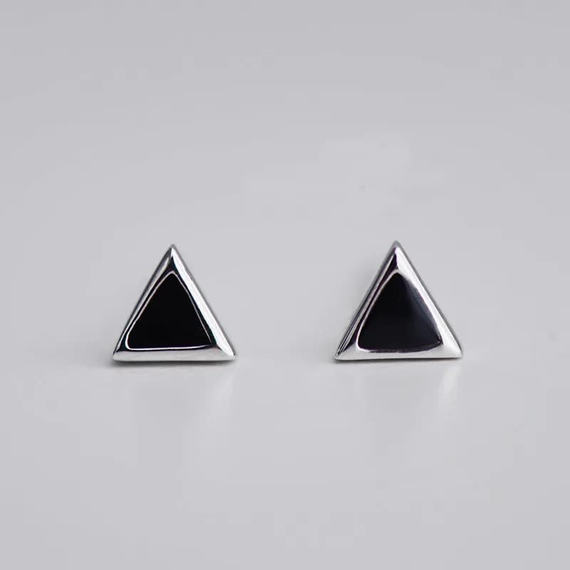 925 Sterling Silver Drop Triangle Stud Earrings For Women Casual Style Girl Earings Personality Sterling-silver-jewelry
