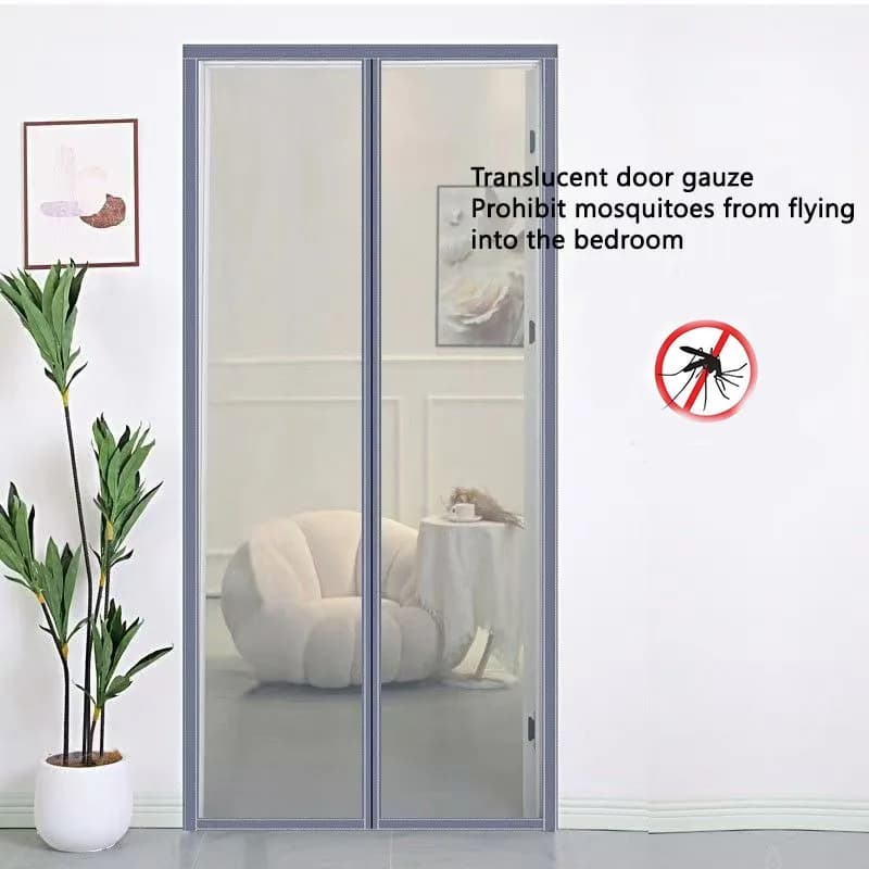 Tenda antizanzare grigia per porta, realizzata in fibra di vetro, anti-invecchiamento, solida e difficile da rompere, tenda magnetica per porta, zanzariera per porta
