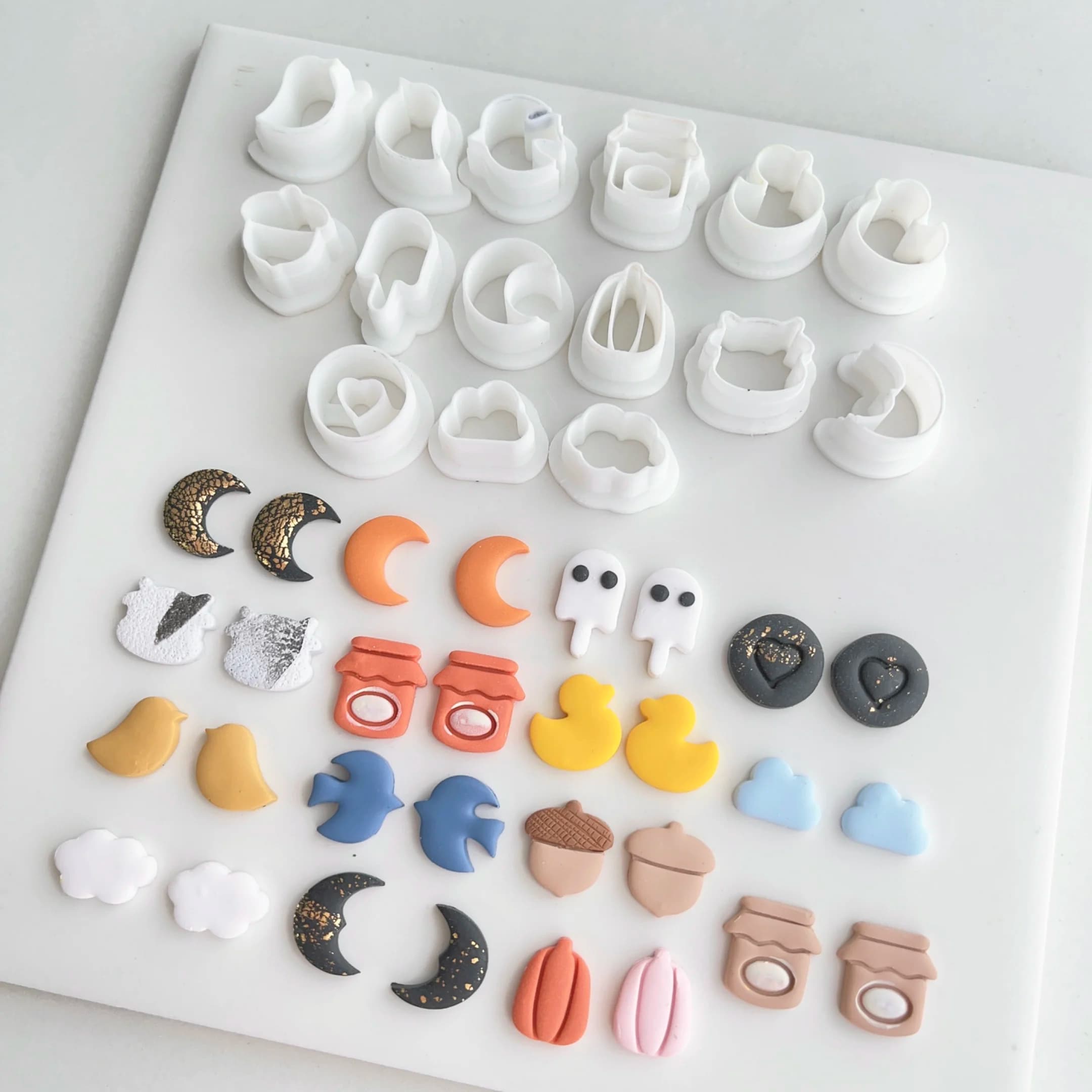Mini Polymer Clay Cutters Cute Moon/Cow/Bird/Cloud Shape Clay Cutting Molds For DIY Earrings Jewelry Decoration Makings