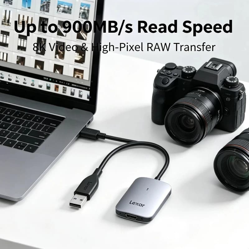 Lexar High Speed CFexpress Type A Card Reader USB 3.2 Gen 2 10Gbps CFe A Memory Card Reader 900MB/s Read Speed for Professional