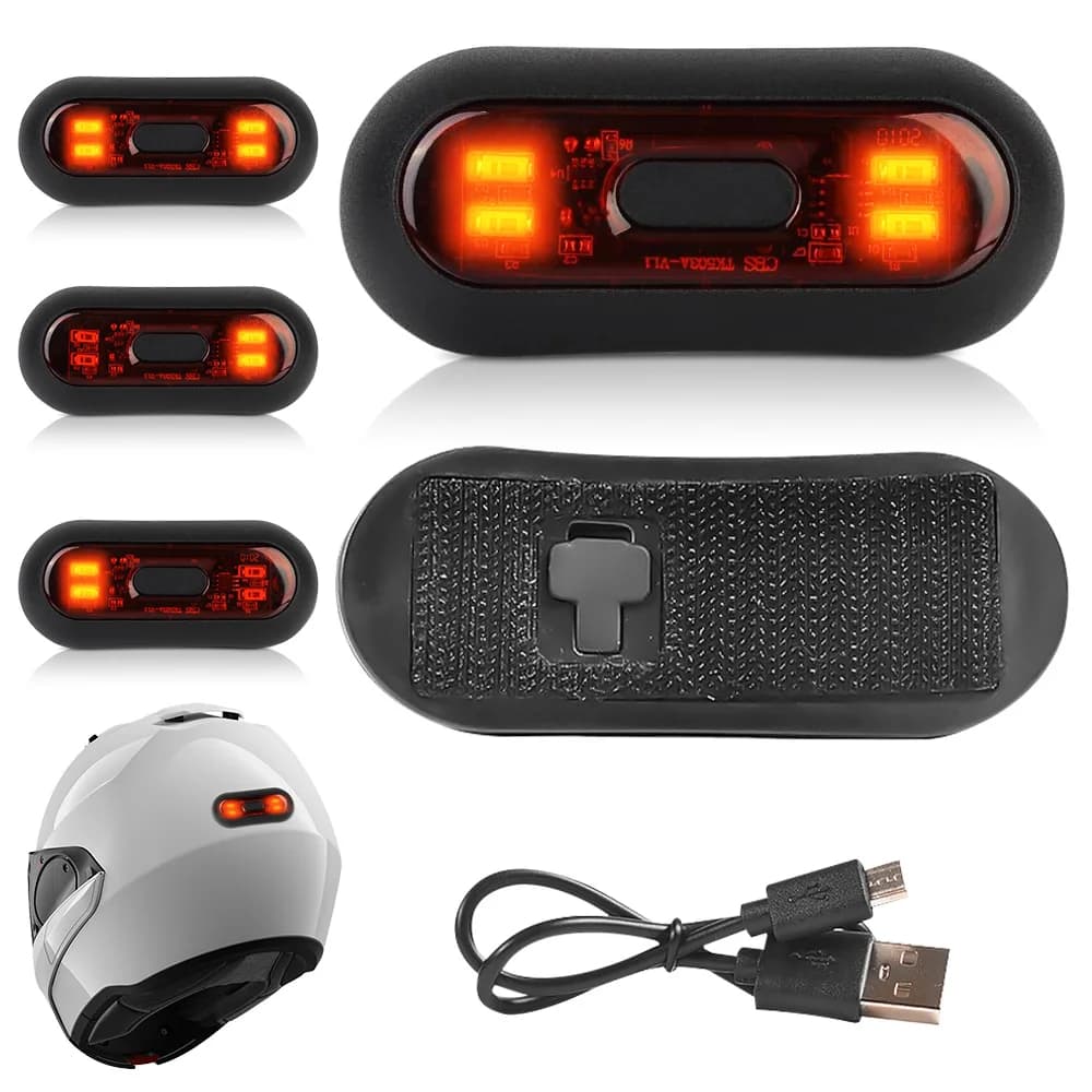 Luce per casco da motociclista Casco da bicicletta per moto Segnale di sicurezza Avvertimento Lampada posteriore Luce notturna a LED impermeabile Fanale posteriore per bici universale
