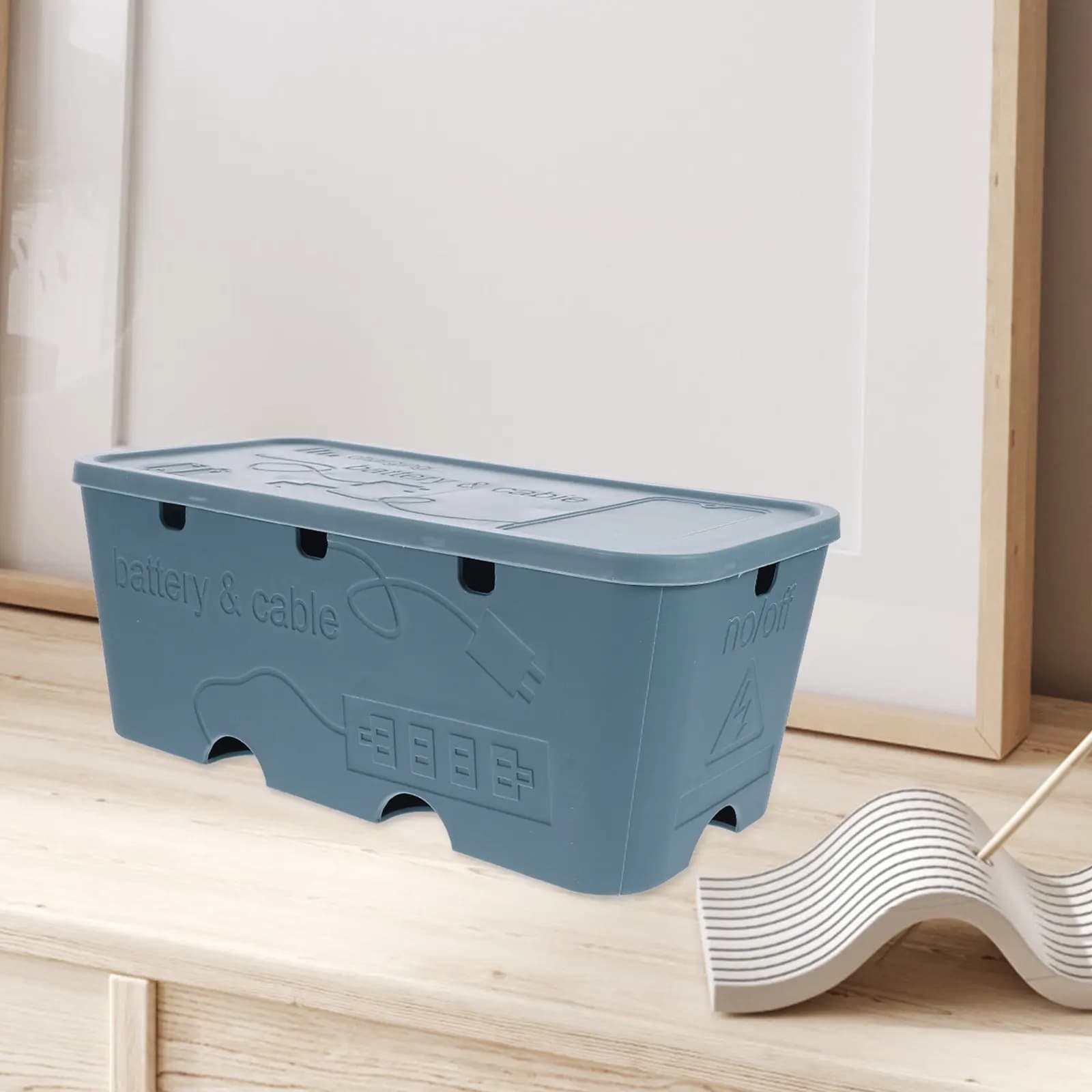 Organizzatore di Cavi per Scrivania, Scatola per Gestione Cavi, Contenitore per Prese Multiple, Scatola in Plastica Resistente per Nascondere i Cavi, Grande Organizzatore di Cavi
