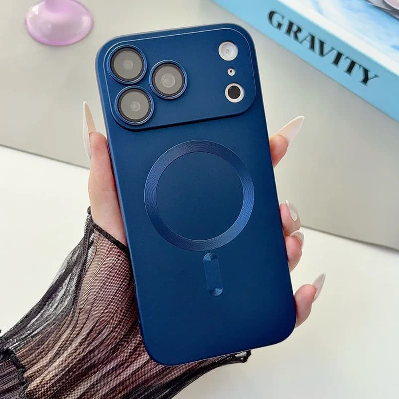 Solid color Matte Soft Magnetic Phone Case for iPhone 18 17 16 15 14 13Pro Max Full Lens Protection Supports Wireless Charging