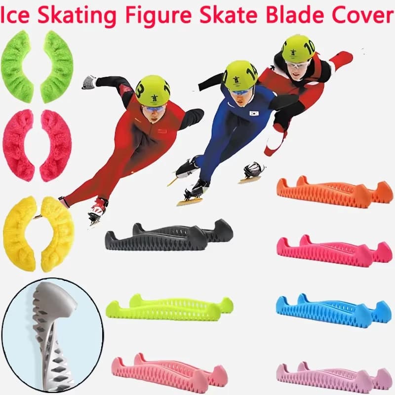 Coperture per lame di pattinaggio su ghiaccio regolabili in TPU Pattini di figura ambulabili Pattini da ghiaccio Pattini da hockey Prevengono la puntura Manicotto della lama scalabile