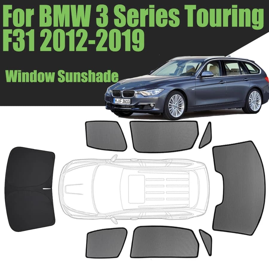 Parasole per finestrino auto personalizzato per BMW Serie 3 Touring F31 2012-2019 Wagon Tenda magnetica Maglia per parabrezza anteriore Tenda per telaio