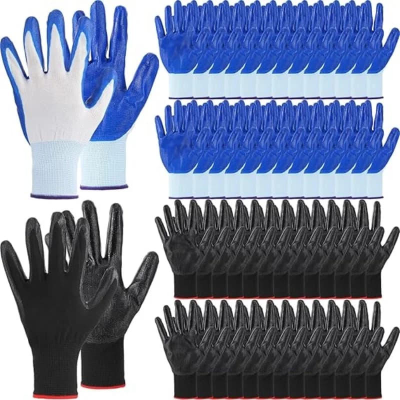 Guanti da lavoro di sicurezza rivestiti in nitrile da 20 pezzi Guanti da giardinaggio antiscivolo traspiranti per guanti da lavoro industriali da giardino da costruzione